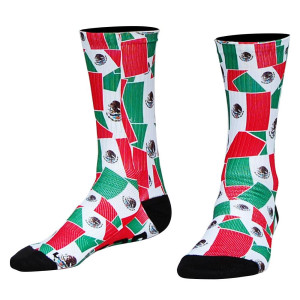 Mexico Flag Party Athletic Crew Socks - Red Green White Mexico Flag Party Athletic Crew Socks - Red Green White