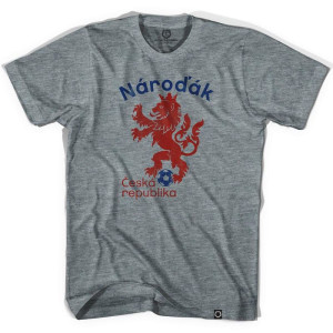 Czech Republic Narodak Lion Soccer T-shirt - Athletic Grey Czech Republic Narodak Lion Soccer T-shirt - Athletic Grey