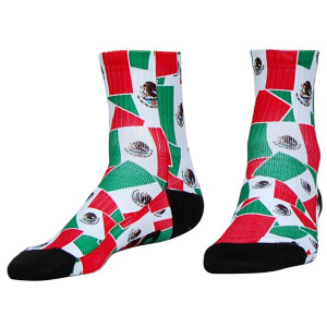 Mexico Flag Party Half Crew Athletic Socks - Red Green White Mexico Flag Party Half Crew Athletic Socks - Red Green White