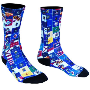 American State Flag Athletic Crew Socks - Red White Blue American State Flag Athletic Crew Socks - Red White Blue