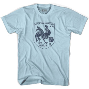 France Rooster Shield 2018 World Cup Champions Adult Cotton Soccer T-shirt - Light Blue France Rooster Shield 2018 World Cup Champions Adult Cotton Soccer T-shirt - Light Blue