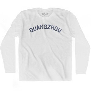 Guangzhou Vintage Adult Cotton Long Sleeve T-shirt - White Guangzhou Vintage Adult Cotton Long Sleeve T-shirt - White