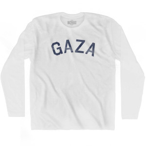 Gaza Vintage Adult Cotton Long Sleeve T-shirt - White Gaza Vintage Adult Cotton Long Sleeve T-shirt - White