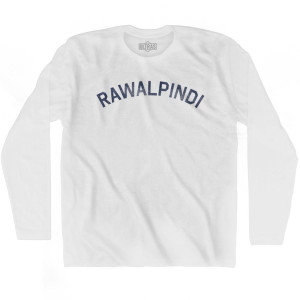 Rawalpindi Vintage Adult Cotton Long Sleeve T-shirt - White Rawalpindi Vintage Adult Cotton Long Sleeve T-shirt - White
