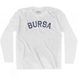 Bursa Vintage Adult Cotton Long Sleeve T-shirt - White Bursa Vintage Adult Cotton Long Sleeve T-shirt - White