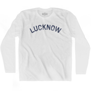 Lucknow Vintage Adult Cotton Long Sleeve T-shirt - White Lucknow Vintage Adult Cotton Long Sleeve T-shirt - White