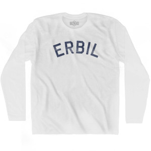 Erbil Vintage Adult Cotton Long Sleeve T-shirt - White Erbil Vintage Adult Cotton Long Sleeve T-shirt - White
