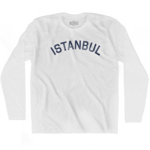 Istanbul Vintage Adult Cotton Long Sleeve T-shirt - White Istanbul Vintage Adult Cotton Long Sleeve T-shirt - White