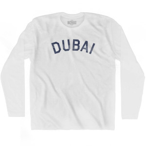 Dubai Vintage Adult Cotton Long Sleeve T-shirt - White Dubai Vintage Adult Cotton Long Sleeve T-shirt - White