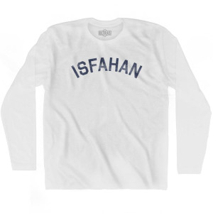 Isfahan Vintage Adult Cotton Long Sleeve T-shirt - White Isfahan Vintage Adult Cotton Long Sleeve T-shirt - White