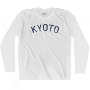 Kyoto Vintage Adult Cotton Long Sleeve T-shirt - White Kyoto Vintage Adult Cotton Long Sleeve T-shirt - White