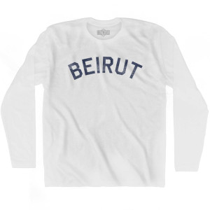 Beirut Vintage Adult Cotton Long Sleeve T-shirt - White Beirut Vintage Adult Cotton Long Sleeve T-shirt - White