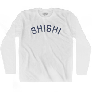 Shishi Vintage Adult Cotton Long Sleeve T-shirt - White Shishi Vintage Adult Cotton Long Sleeve T-shirt - White