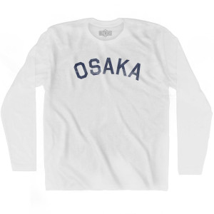 Osaka Vintage Adult Cotton Long Sleeve T-shirt - White Osaka Vintage Adult Cotton Long Sleeve T-shirt - White