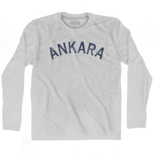 Ankara Vintage Adult Cotton Long Sleeve T-Shirt - Grey Heather