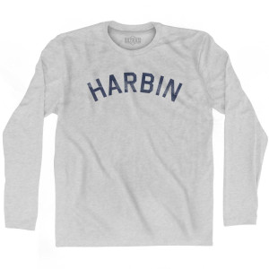Harbin Vintage Adult Cotton Long Sleeve T-Shirt - Grey Heather Harbin Vintage Adult Cotton Long Sleeve T-Shirt - Grey Heather