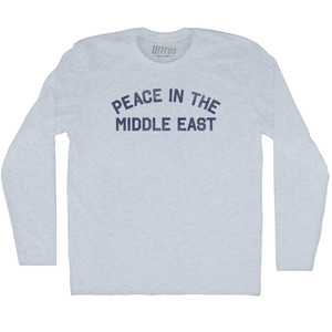 Peace In The Middle East Adult Tri-Blend Long Sleeve T-shirt - Athletic White