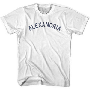 Alexandria Text Adult Cotton T-shirt - White Alexandria Text Adult Cotton T-shirt - White