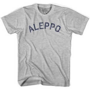 Aleppo Text Adult Cotton T-Shirt - Grey Heather Aleppo Text Adult Cotton T-Shirt - Grey Heather