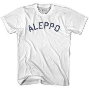 Aleppo Text Adult Cotton T-shirt - White Aleppo Text Adult Cotton T-shirt - White