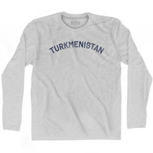 Turkmenistan Vintage City Adult Cotton Long Sleeve T-Shirt - Grey Heather Turkmenistan Vintage City Adult Cotton Long Sleeve T-Shirt - Grey Heather