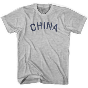 China Vintage City Adult Cotton T-Shirt - Grey Heather