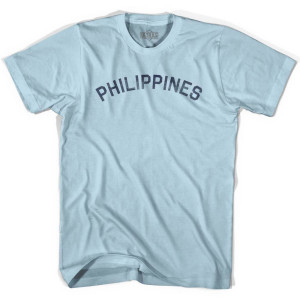 Philippines Vintage City Adult Cotton T-Shirt - Light Blue