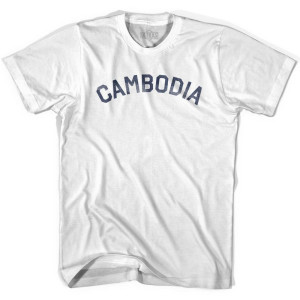 Cambodia Vintage City Adult Cotton T-shirt - White Cambodia Vintage City Adult Cotton T-shirt - White