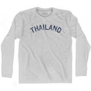 Thailand Vintage City Adult Cotton Long Sleeve T-Shirt - Grey Heather Thailand Vintage City Adult Cotton Long Sleeve T-Shirt - Grey Heather