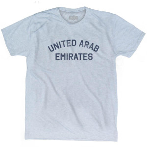 United Arab Emirates Vintage City Adult Tri-Blend T-Shirt - Athletic White