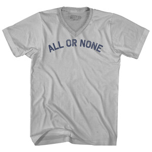 All Or None Adult Tri-Blend V-neck T-shirt - Cool Grey