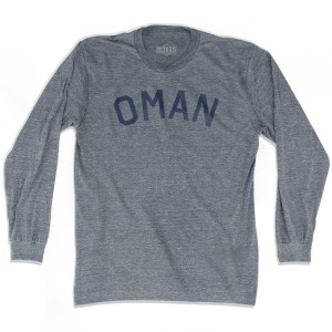 Oman Vintage City Adult Tri-Blend Long Sleeve T-shirt - Athletic Grey Oman Vintage City Adult Tri-Blend Long Sleeve T-shirt - Athletic Grey