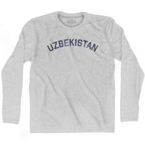 Uzbekistan Vintage City Adult Cotton Long Sleeve T-Shirt - Grey Heather Uzbekistan Vintage City Adult Cotton Long Sleeve T-Shirt - Grey Heather