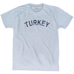 Turkey Vintage City Adult Tri-Blend T-Shirt - Athletic White