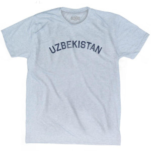 Uzbekistan Vintage City Adult Tri-Blend T-Shirt - Athletic White Uzbekistan Vintage City Adult Tri-Blend T-Shirt - Athletic White