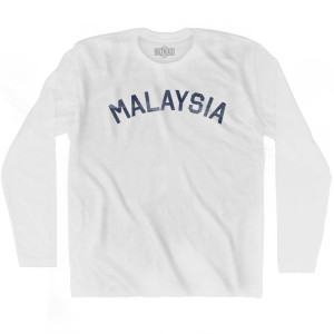 Malaysia Vintage City Adult Cotton Long Sleeve T-shirt - White