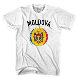 Moldova Soccer Ball T-shirt - White Moldova Soccer Ball T-shirt - White