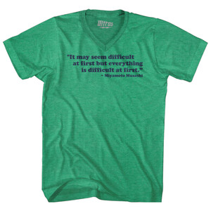 The True Man Is Revealed In Difficult Times Epictetus Adult Tri-Blend V-neck T-shirt - Cool Grey The True Man Is Revealed In Difficult Times Epictetus Adult Tri-Blend V-neck T-shirt - Cool Grey