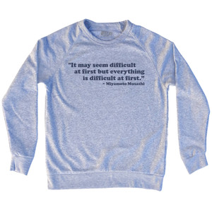 The True Man Is Revealed In Difficult Times Epictetus Adult Tri-Blend Sweatshirt - Athletic Grey The True Man Is Revealed In Difficult Times Epictetus Adult Tri-Blend Sweatshirt - Athletic Grey