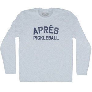 Apres Pickleball Adult Tri-Blend Long Sleeve T-shirt - Athletic White Apres Pickleball Adult Tri-Blend Long Sleeve T-shirt - Athletic White
