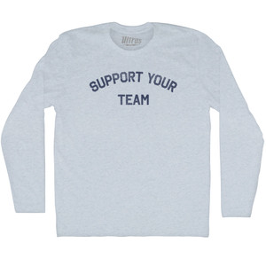Support Your Team Adult Tri-Blend Long Sleeve T-shirt - Athletic White Support Your Team Adult Tri-Blend Long Sleeve T-shirt - Athletic White