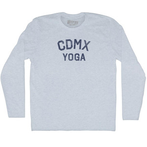 CDMX Yoga Adult Tri-Blend Long Sleeve T-shirt - Athletic White