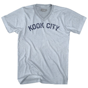 Kook City Adult Tri-Blend V-neck T-shirt - Athletic White Kook City Adult Tri-Blend V-neck T-shirt - Athletic White