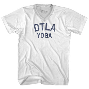 DTLA Yoga Adult Tri-Blend V-neck T-shirt - White