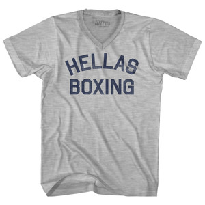 Hellas Boxing Adult Cotton V-neck T-shirt - Grey Heather Hellas Boxing Adult Cotton V-neck T-shirt - Grey Heather