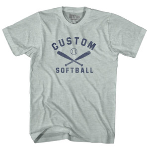 Custom Softball Adult Tri-Blend T-shirt - Athletic Cool Grey