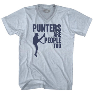 Punters Are People Too Adult Tri-Blend V-neck T-shirt - Athletic White Punters Are People Too Adult Tri-Blend V-neck T-shirt - Athletic White