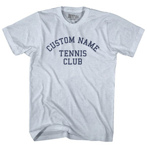 Custom Name Tennis Club Text Adult Tri-Blend T-shirt - Athletic White Custom Name Tennis Club Text Adult Tri-Blend T-shirt - Athletic White