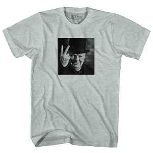 Winston Churchill Salute Picture Adult Tri-Blend T-shirt - Athletic Cool Grey Winston Churchill Salute Picture Adult Tri-Blend T-shirt - Athletic Cool Grey