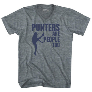 Punters Are People Too Adult Tri-Blend V-neck T-shirt - Athletic Grey Punters Are People Too Adult Tri-Blend V-neck T-shirt - Athletic Grey